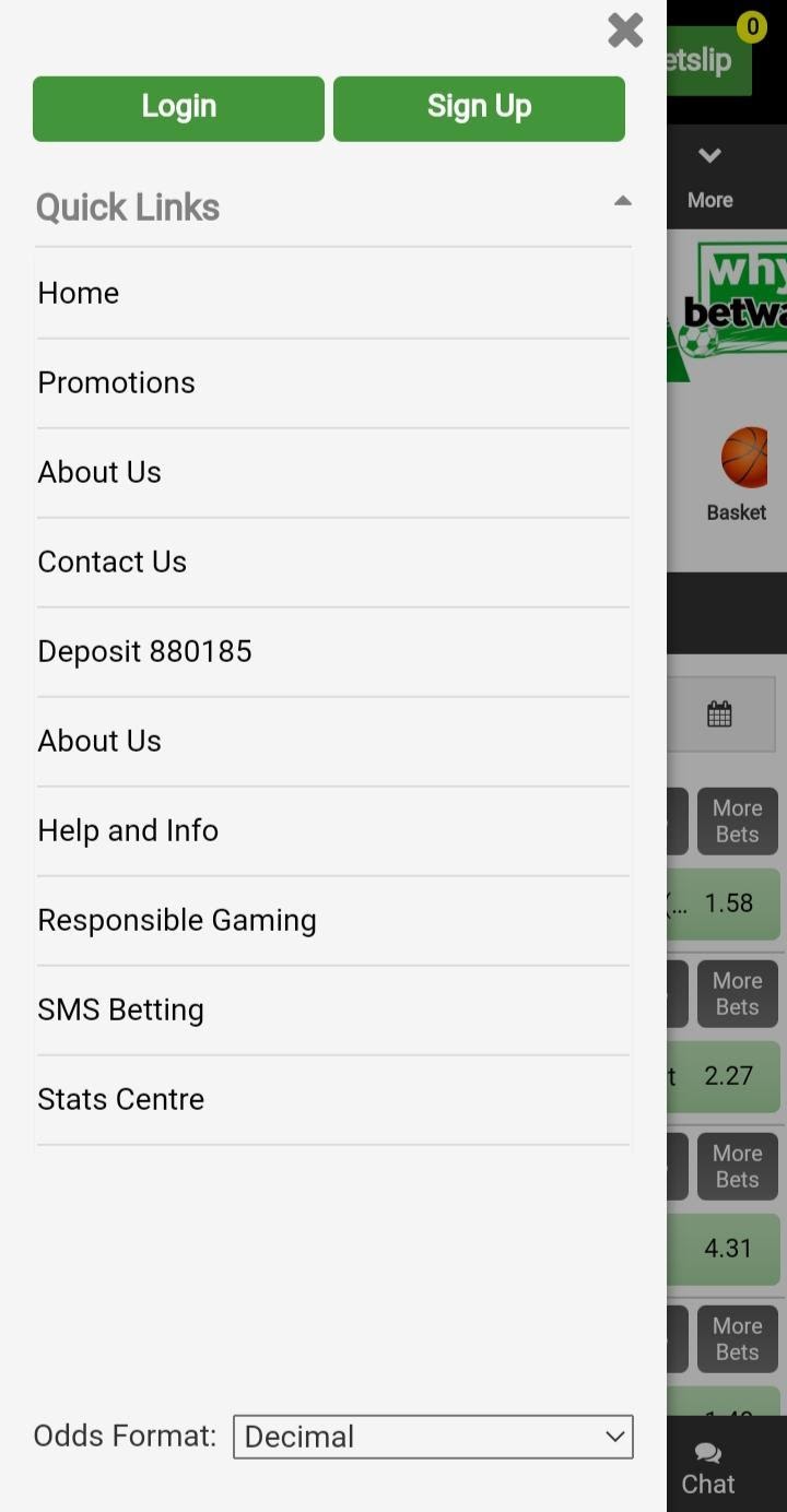 Betway Menu