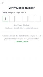 sportybet registration verify number